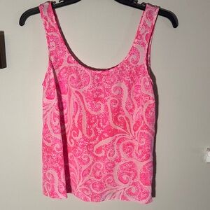 Lilly Pulitzer Pink Pout Silk Top Medium